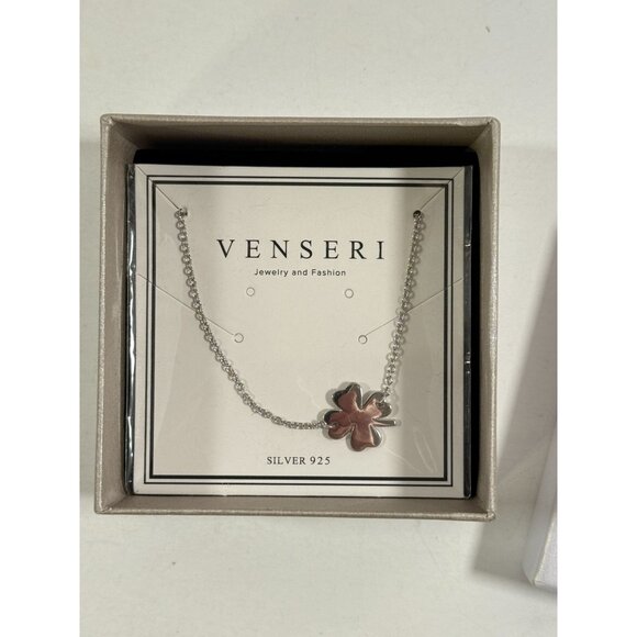 Jewelry - Lucky Clover Sterling Silver Necklace Venseri New in Box